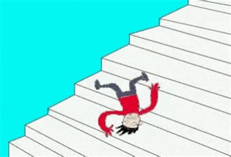 fall down stairs gif|person falling down stairs gif.